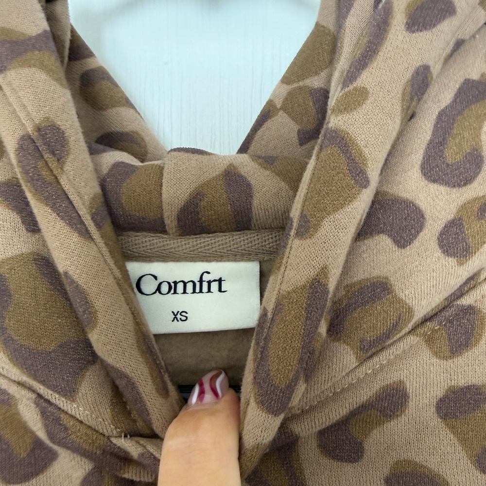 Stylish Women's Leopard Print Hoodie - Brown - Picture 7 of 8